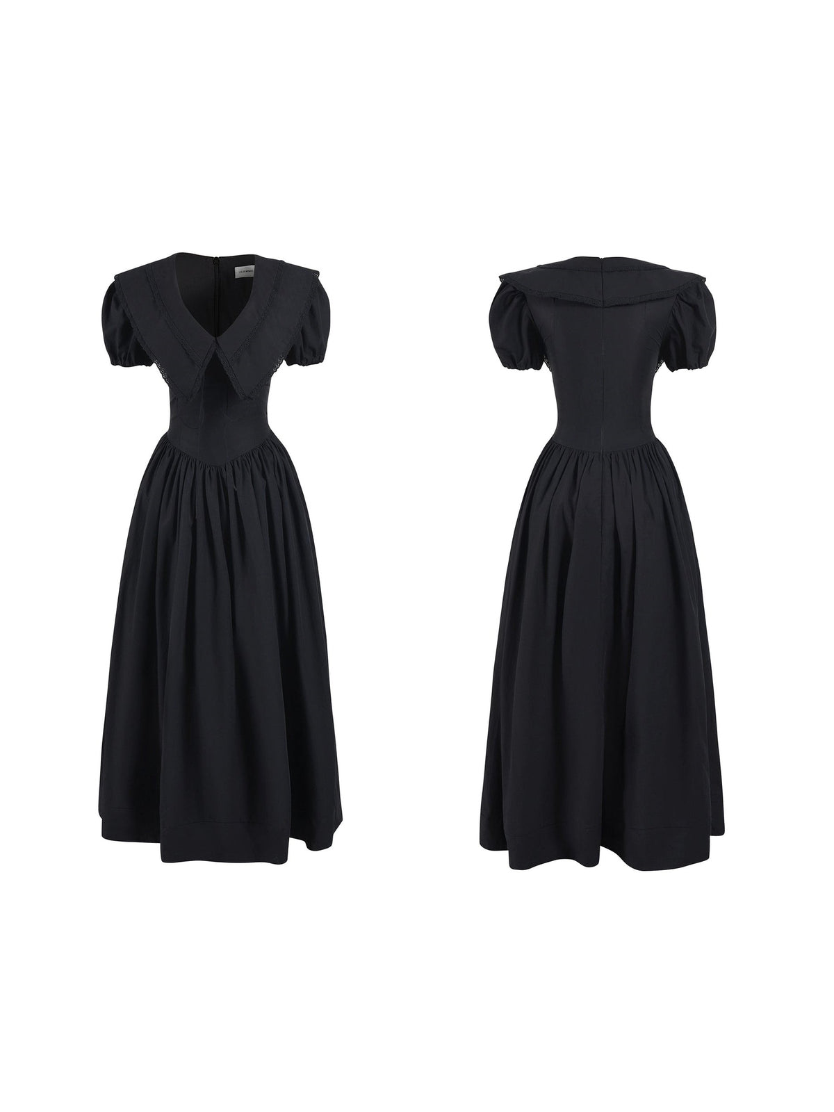 Elegant V-Neck Puff Sleeve Little Black Dress