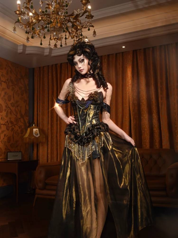 Gold Steampunk Corset or Full Set