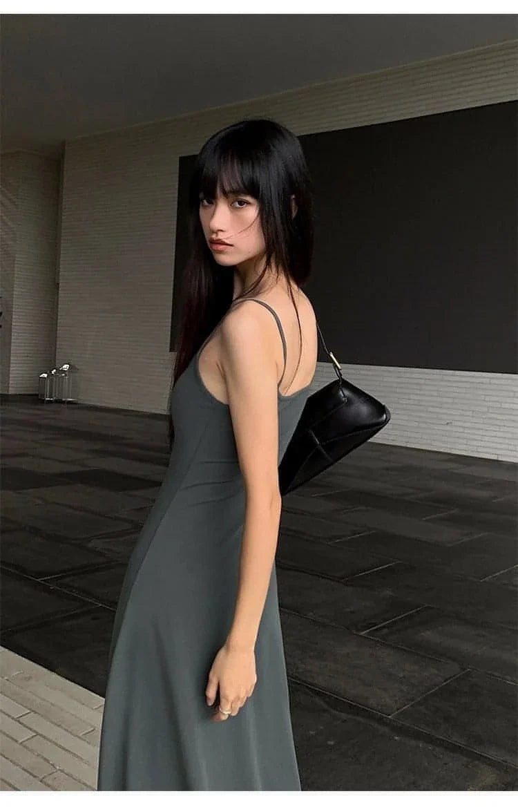 Black Spaghetti-Strap Maxi Dress