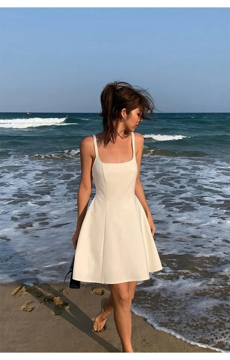 Black Square-Neck A-Line Dress