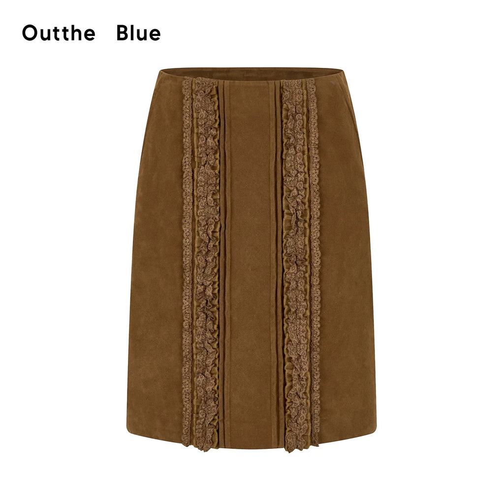 Caramel Lace Carriage Midi Skirt