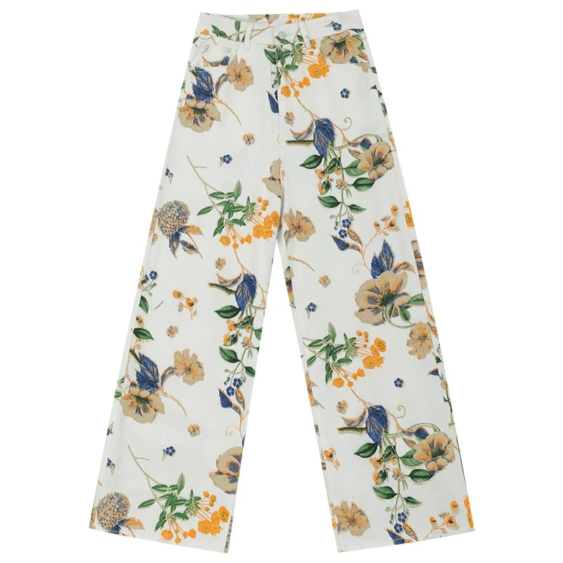 Blooming Botanica Floral Wide-Leg Jeans