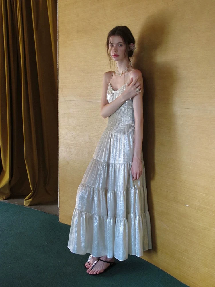 Soft Glossy Tiered Dress