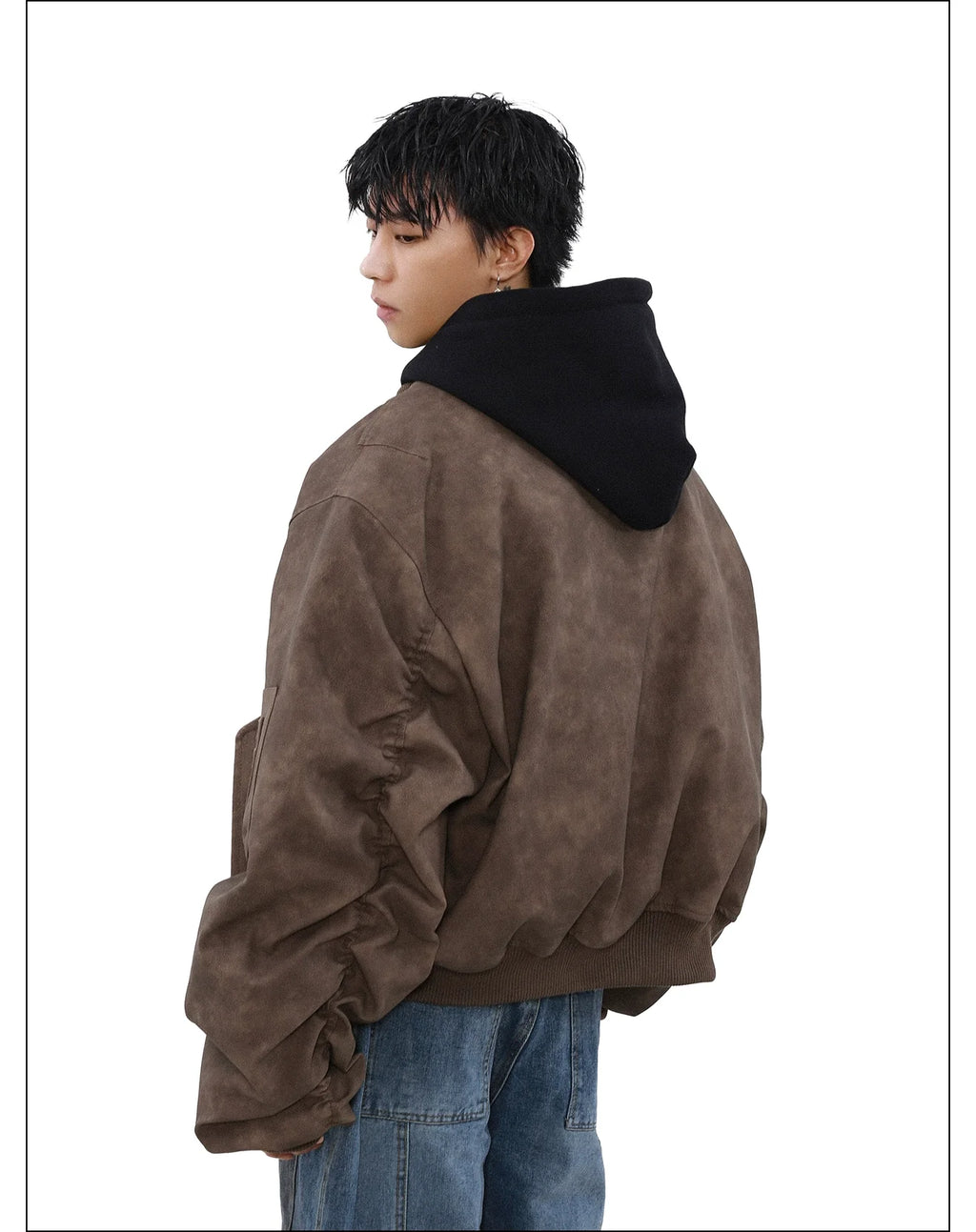 Umber Drift Oversized Moto Jacket