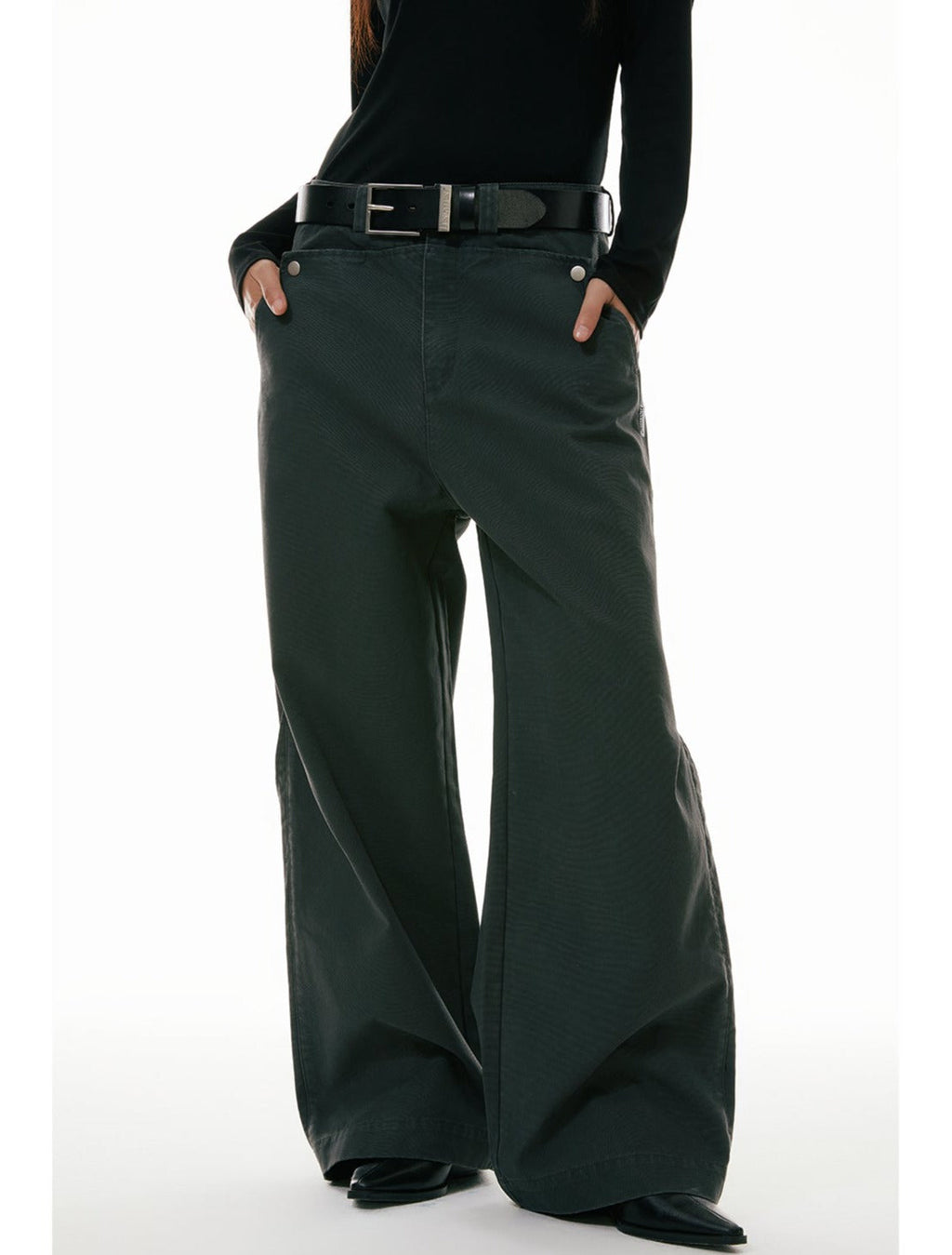 Wide-Leg Workwear Denim Jeans