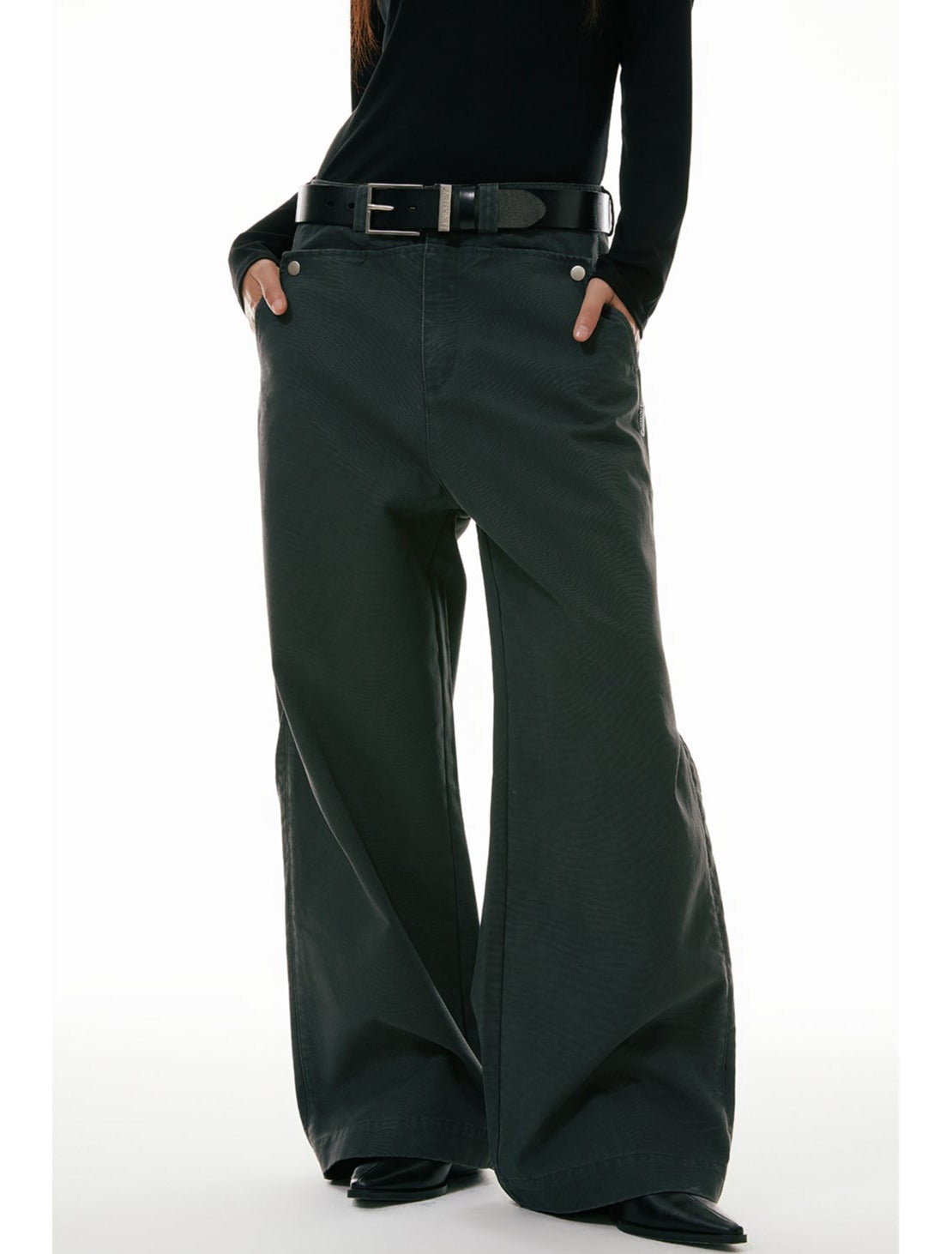 Wide-Leg Workwear Denim Jeans