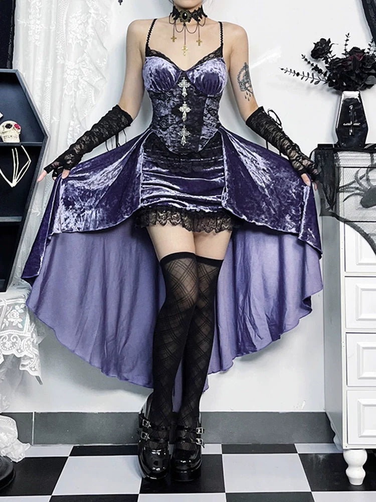 Purple Corset Dress or Black Lace Bolero