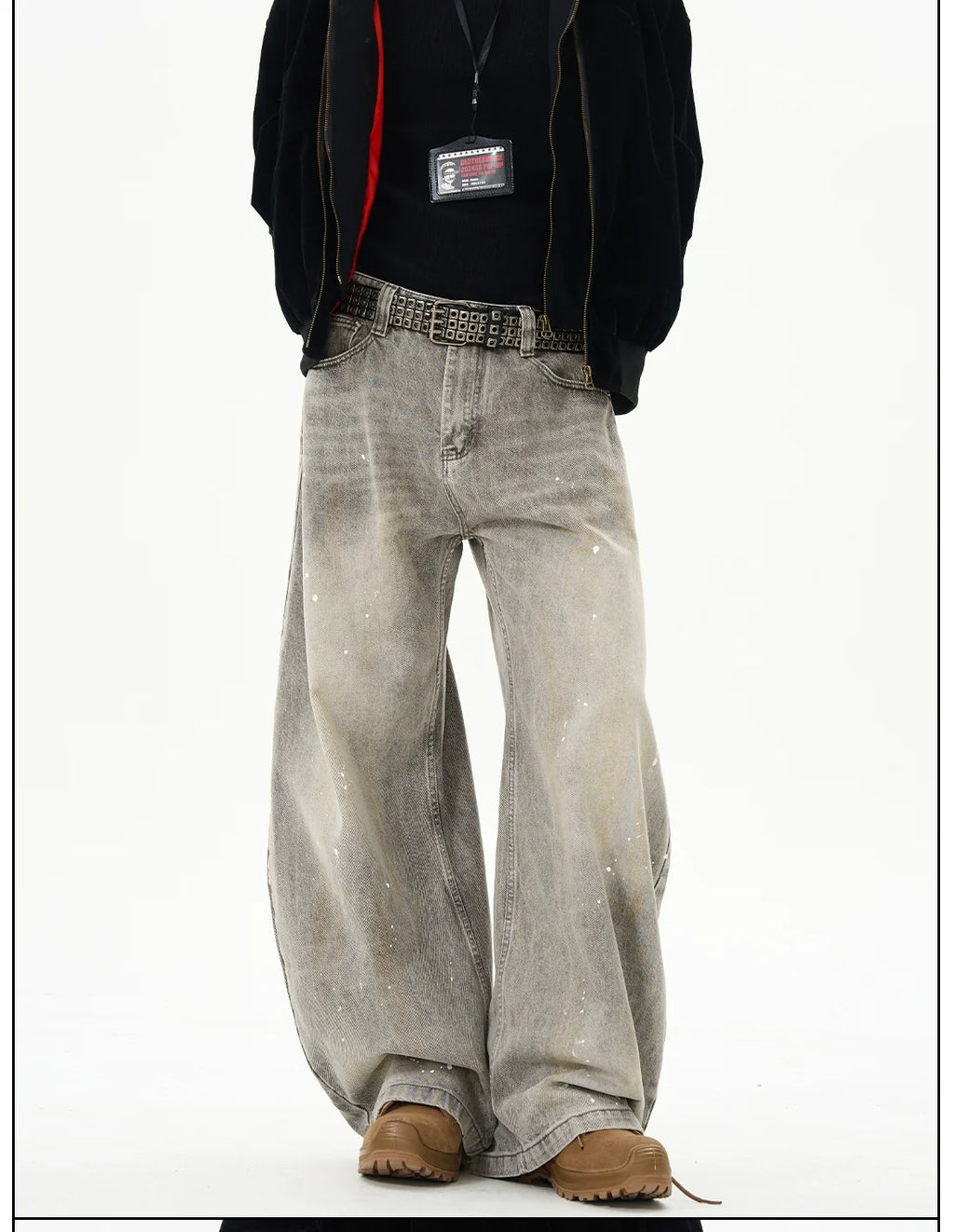 Wide Leg Paint Splatter Jeans