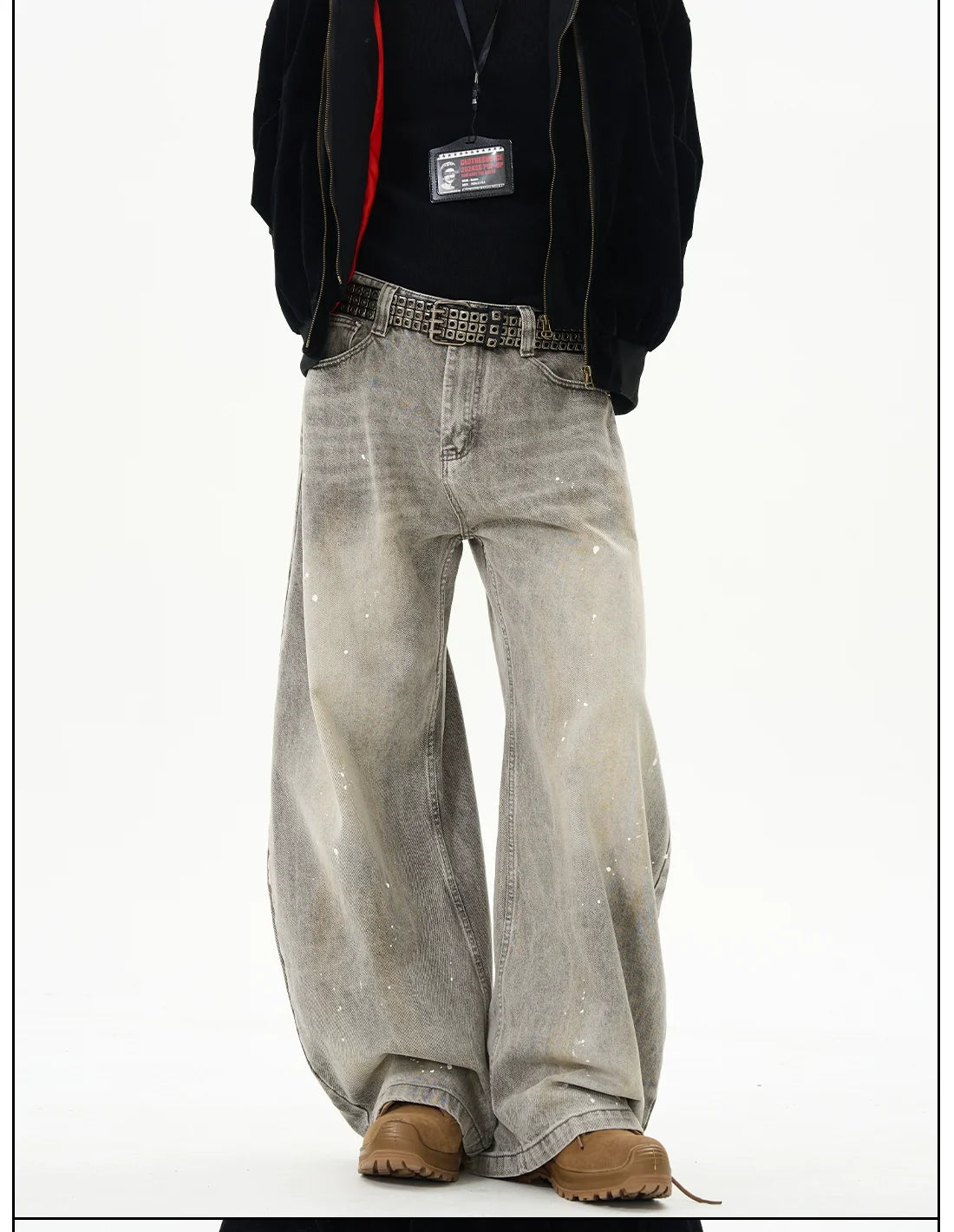 Wide Leg Paint Splatter Jeans