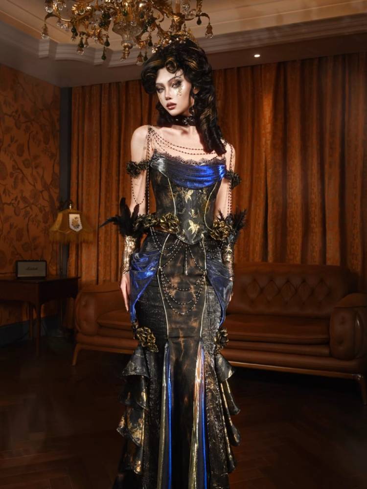 BLOOD SUPPLY Gold Butterfly Corset or Choker