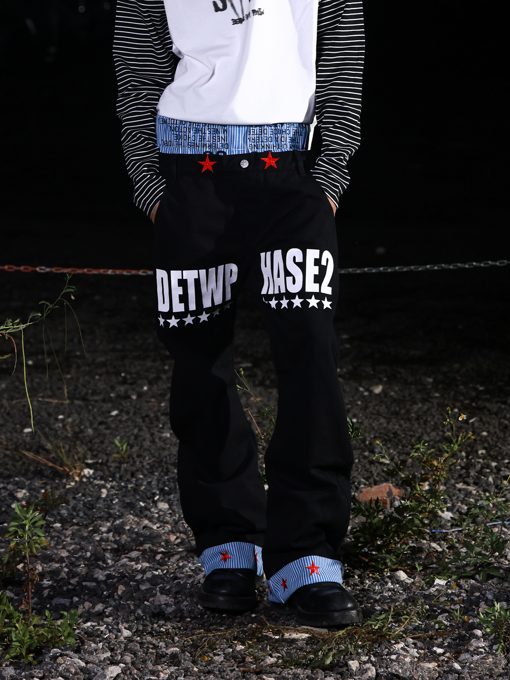 Star Cuff Wide Jeans