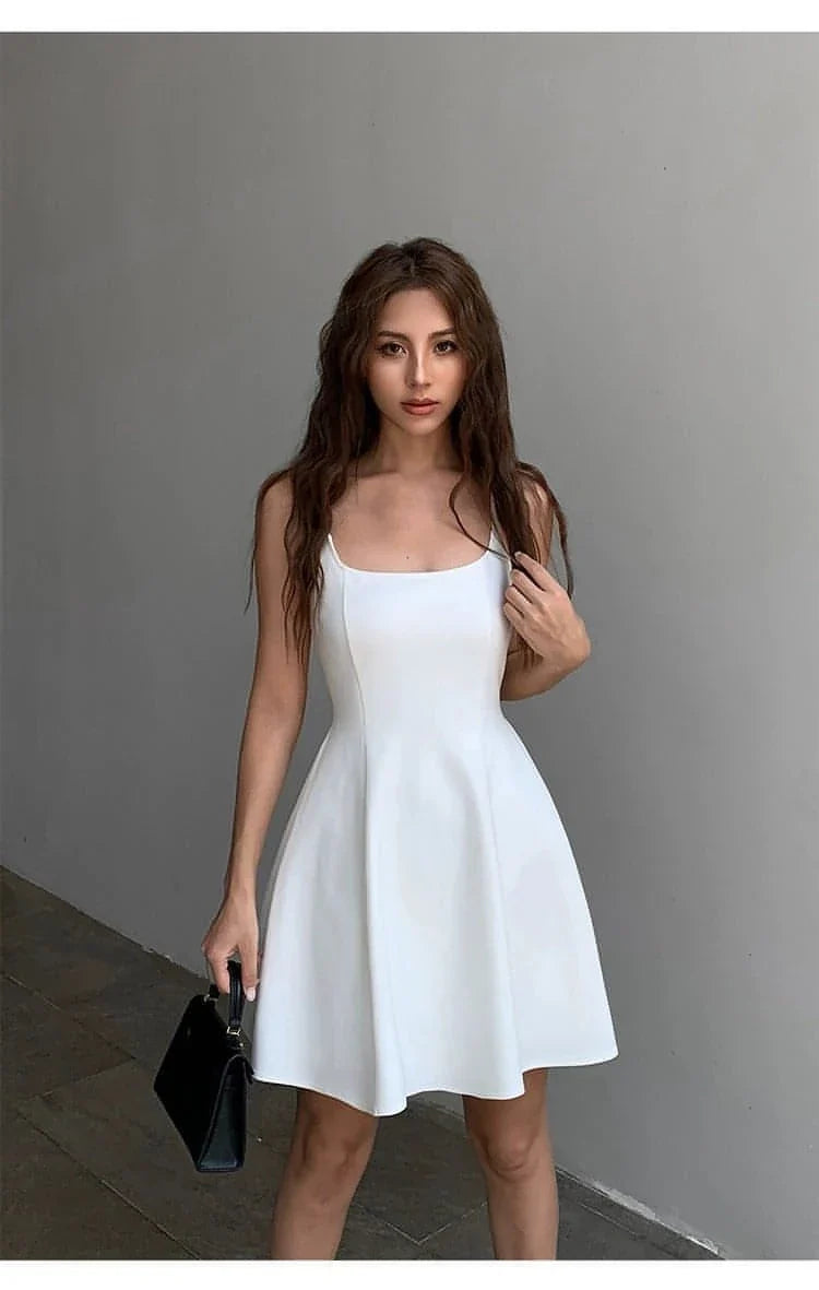 Black Square-Neck A-Line Dress