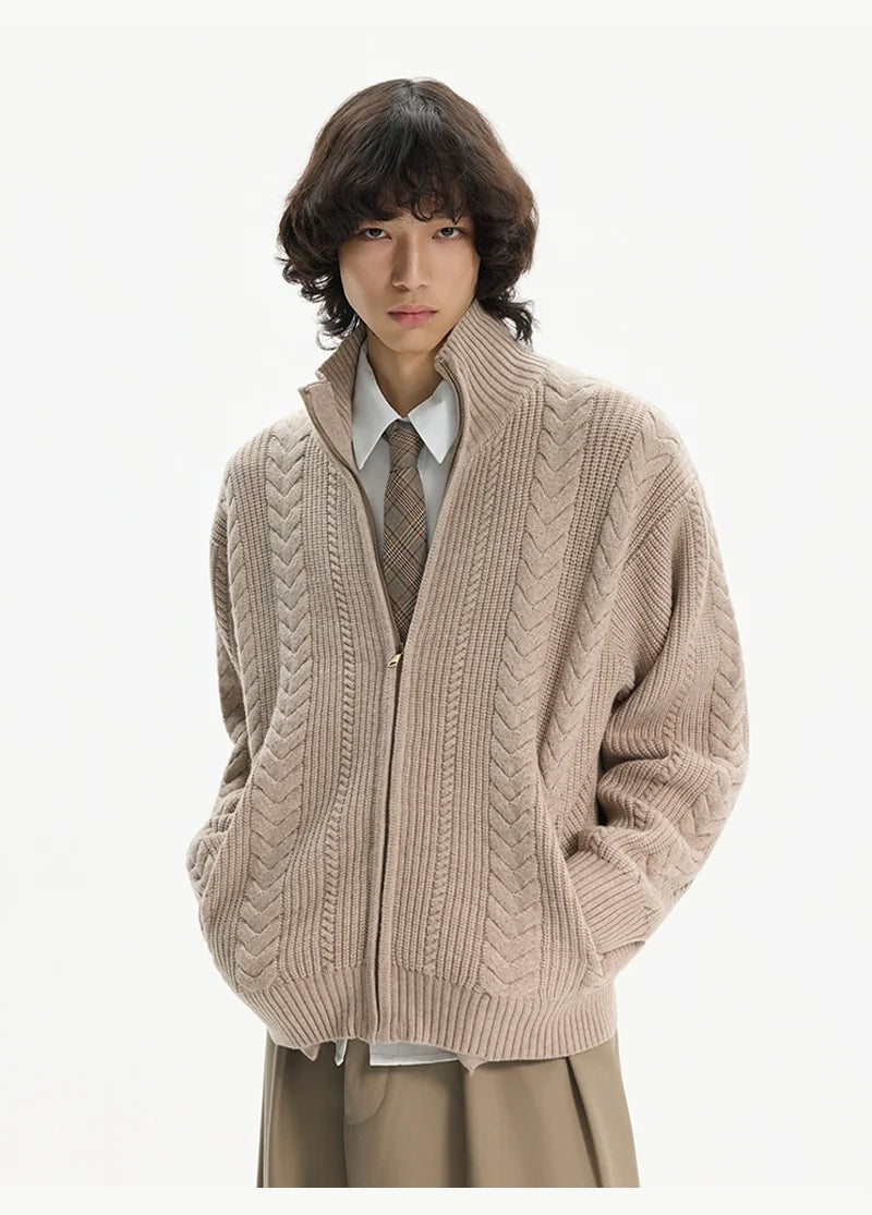 Heritage Weave Zip Cardigan