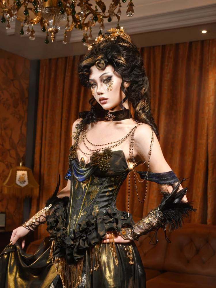 Gold Steampunk Corset or Full Set