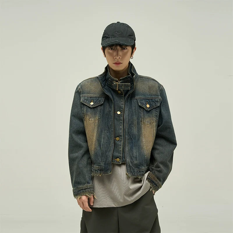 Vintage Wash Cropped Denim Jacket