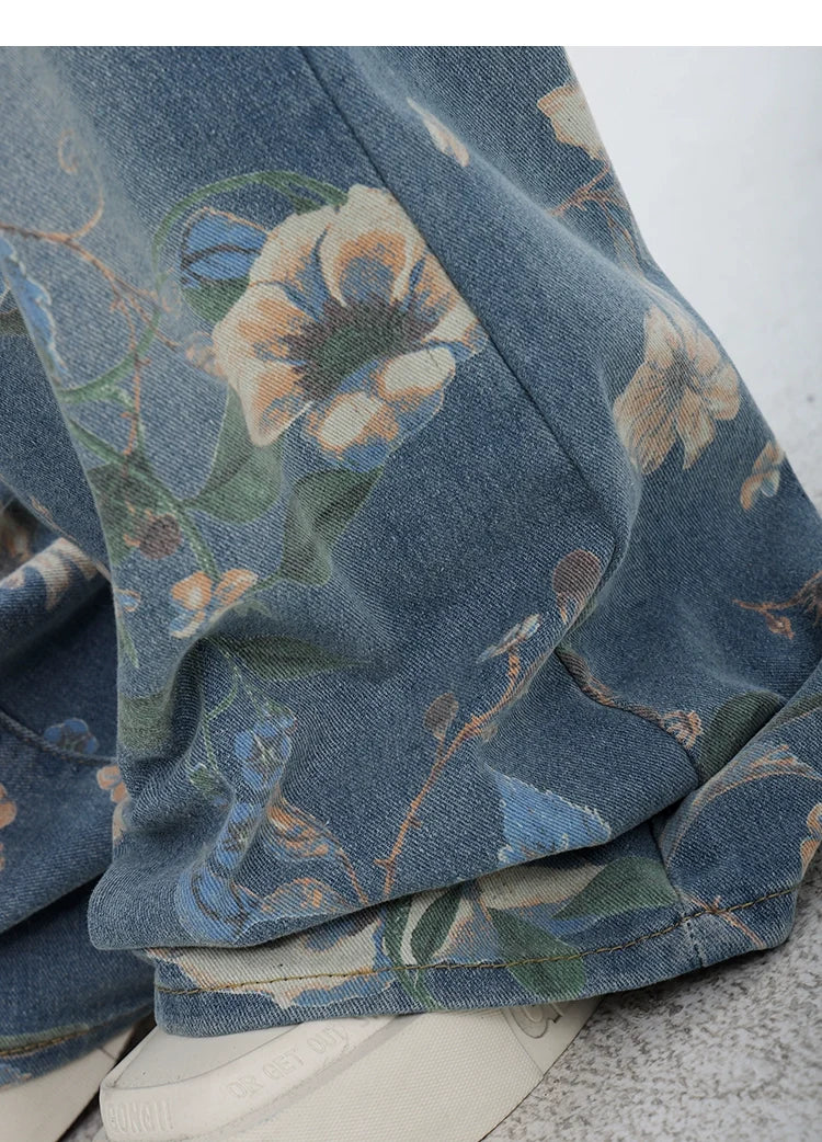 Blooming Botanica Floral Wide-Leg Jeans