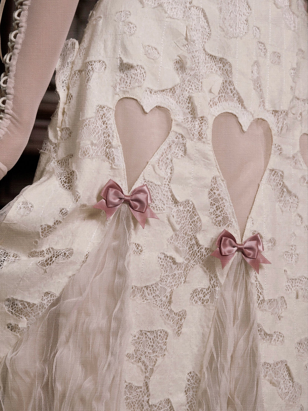 Vintage Lace Heart Cutout Gown
