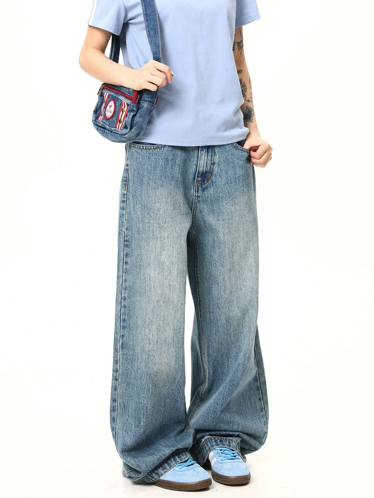 Baggy Retro Washed Wide Jeans