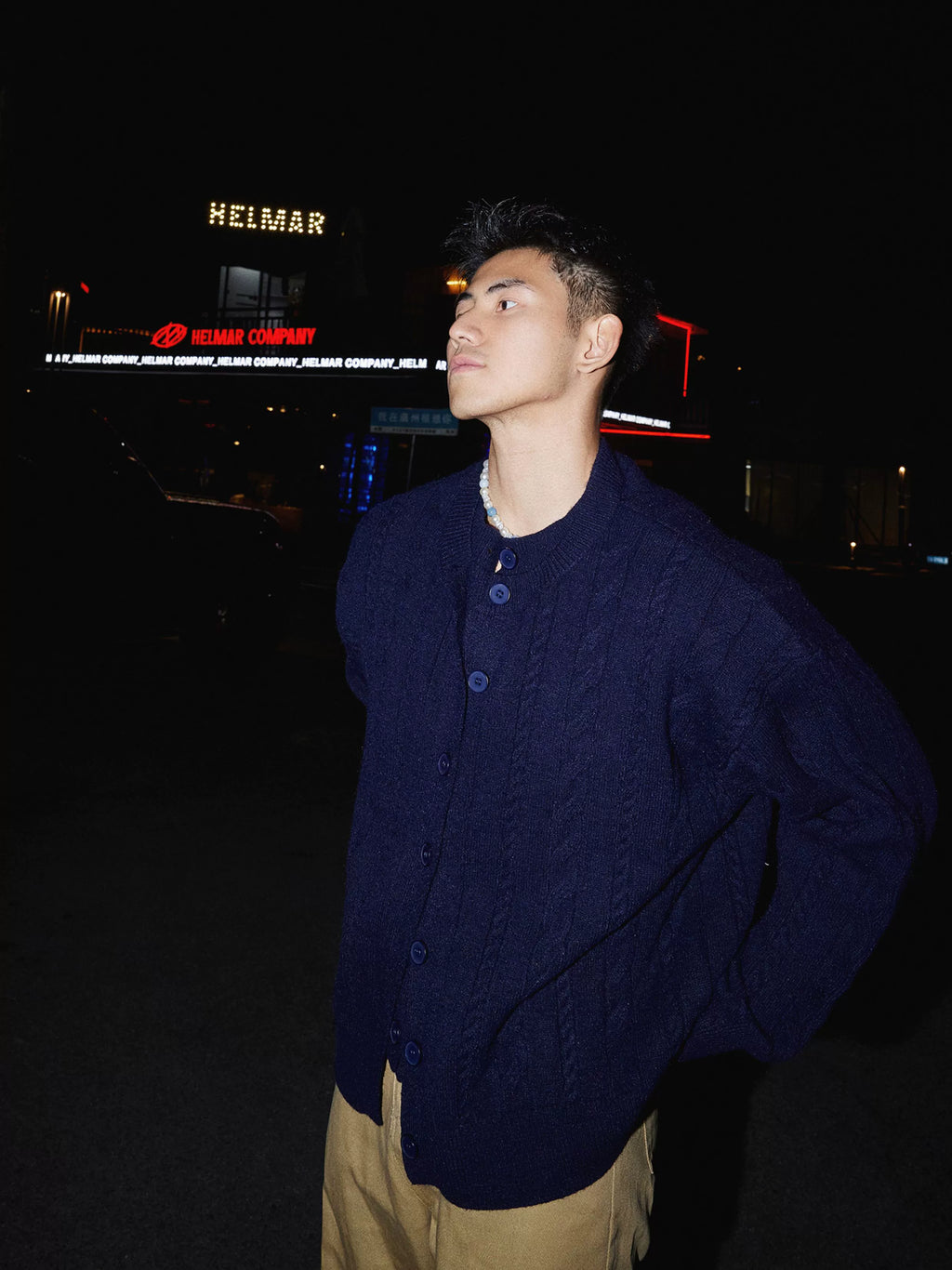 Button-Up Cable Knit Cardigan