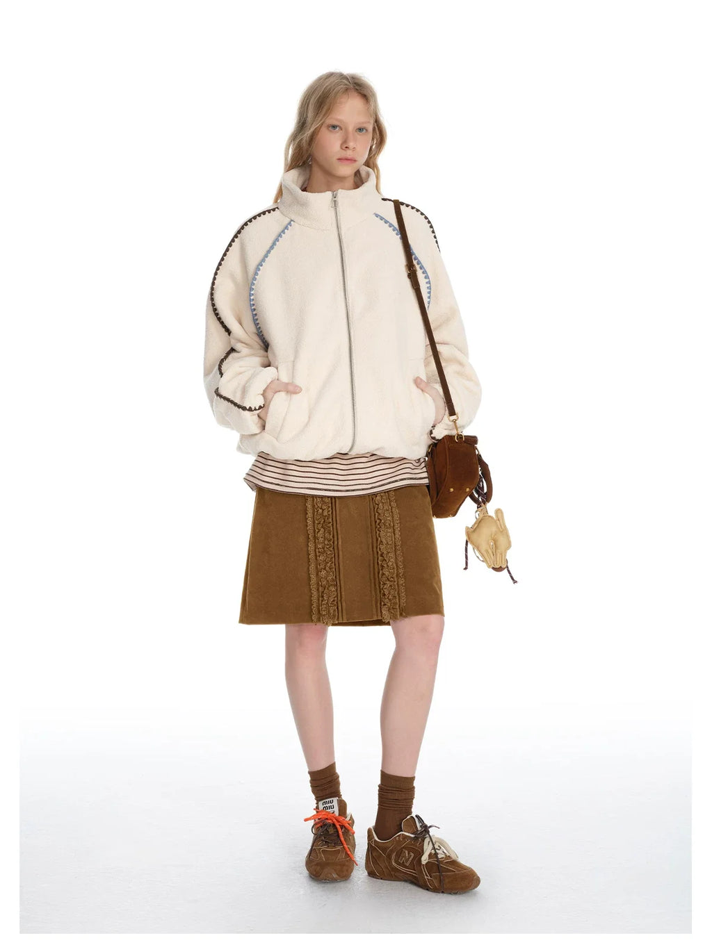 Caramel Lace Carriage Midi Skirt