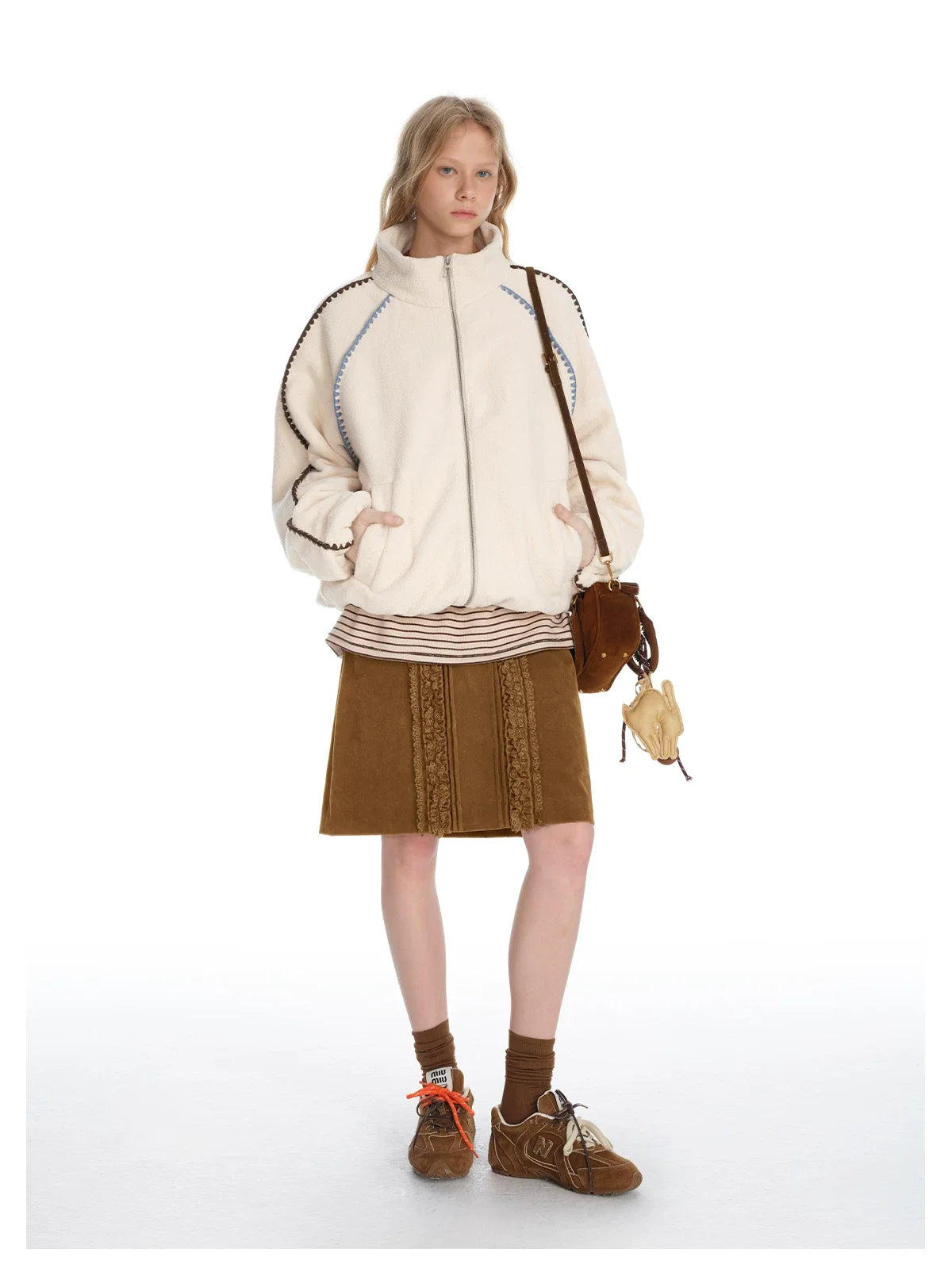 Caramel Lace Carriage Midi Skirt