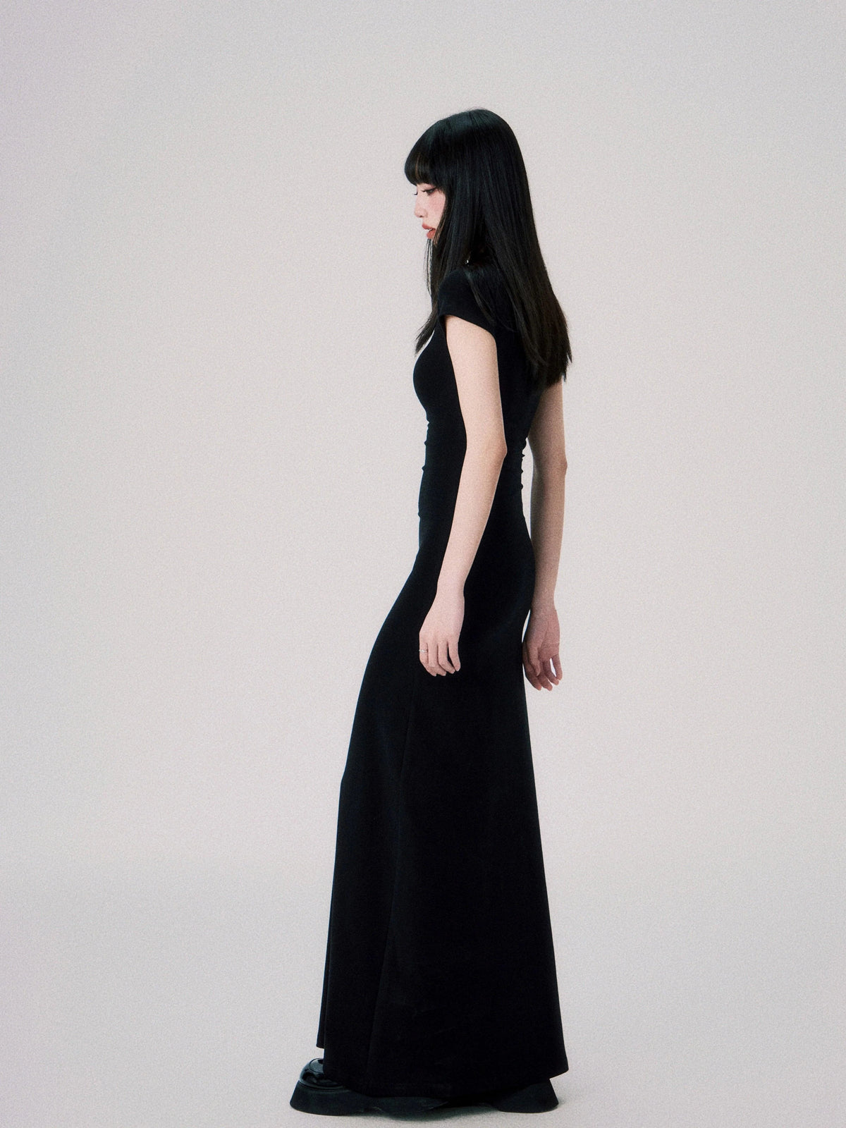 Butterfly Emblem Fitted Maxi Dress - Women'S Elegant Evening Gown