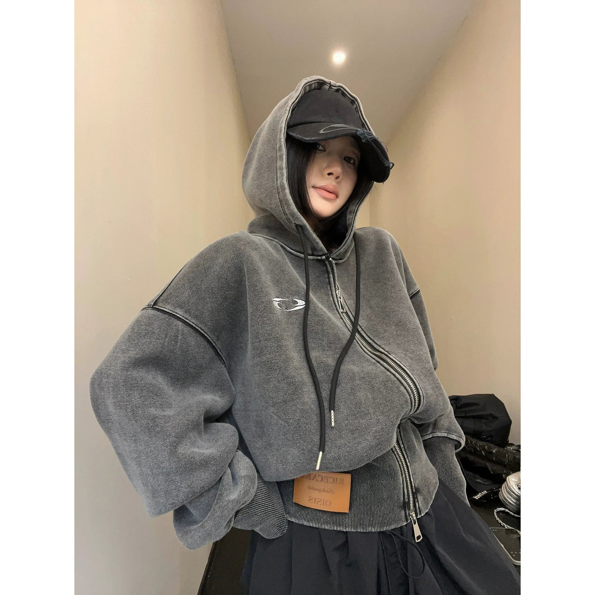 Graphite Orbit Zip Hoodie