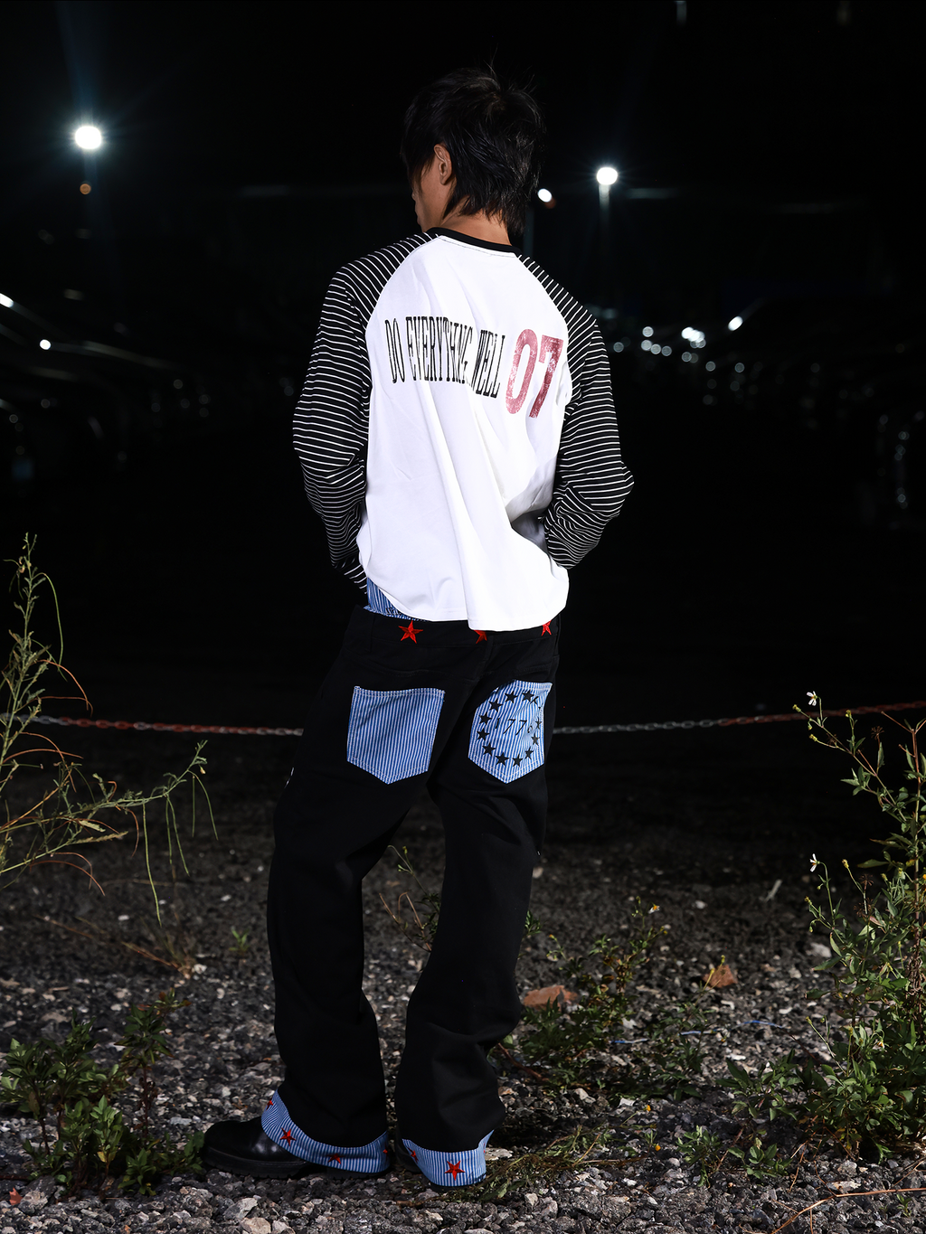Star Cuff Wide Jeans