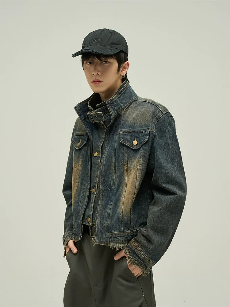 Vintage Wash Cropped Denim Jacket