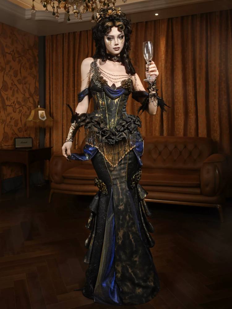 Gold Steampunk Corset or Full Set