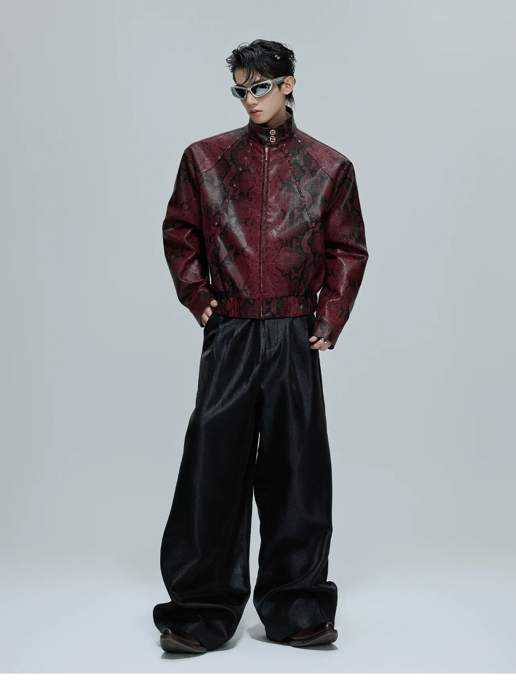 Snake Print Bomber Jacket