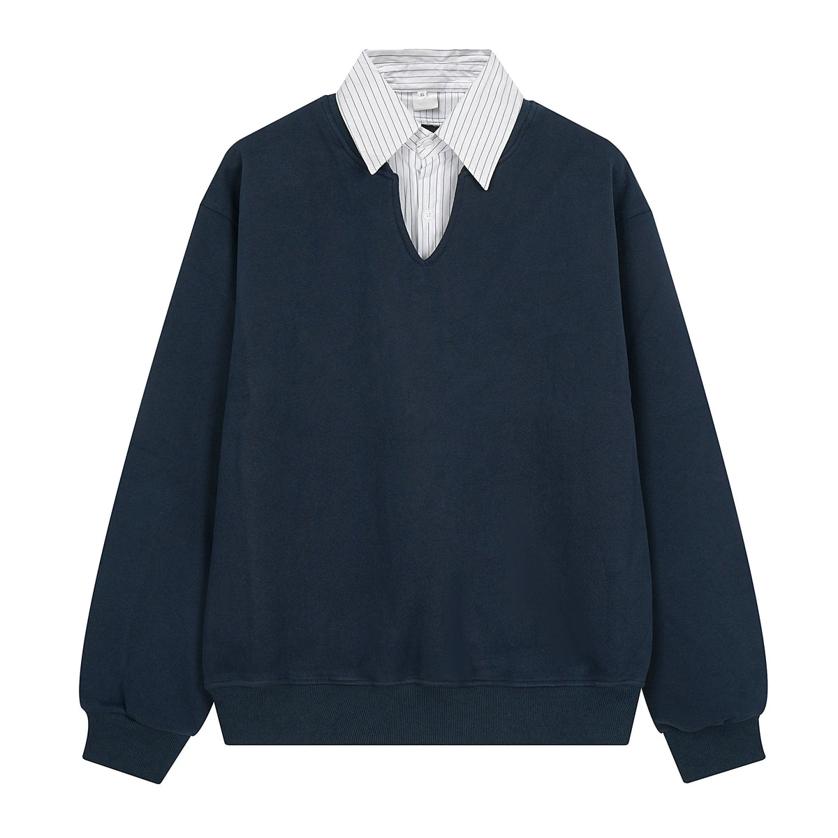 Scholarly Layered V‑Neck Sweatshirt
