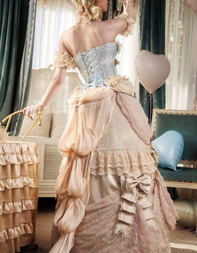 Rosette Ruffle Lace Pet Maxi Skirt