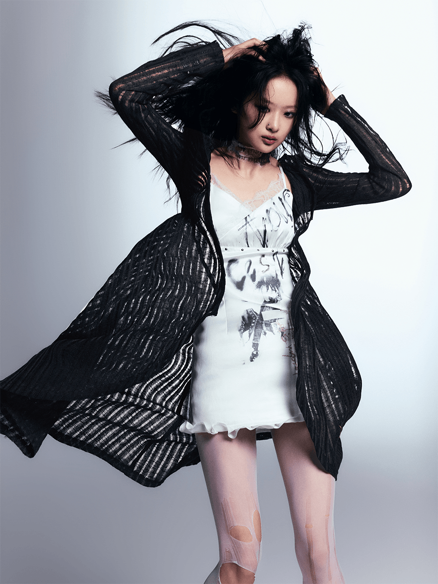 White Distressed Graphic Tank Dress - Women'S Sleeveless Mini Bodycon With Grunge Print