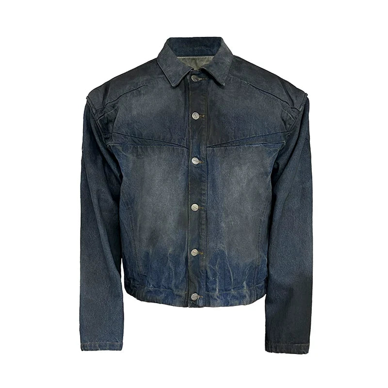 Faded Indigo Panelled Denim Trucker Jacket