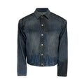 Faded Indigo Panelled Denim Trucker Jacket
