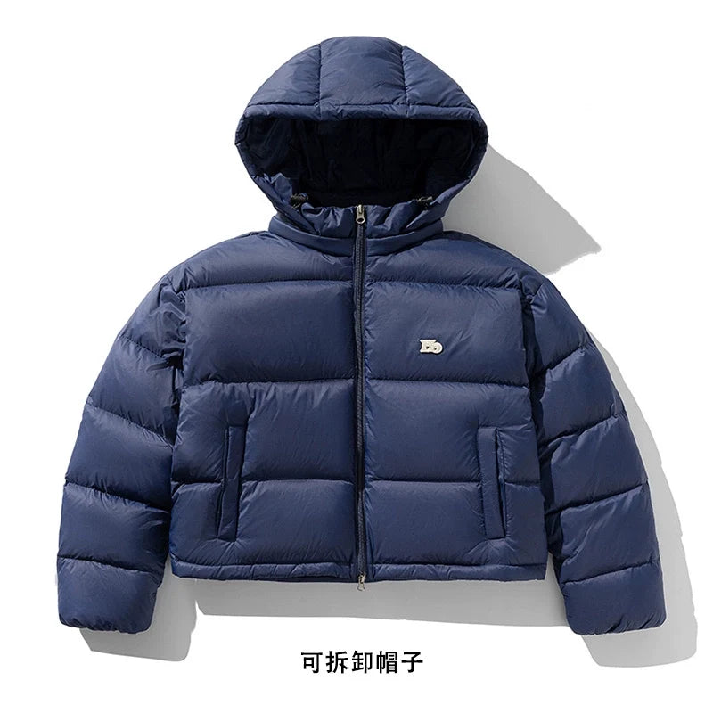 Stand Collar Hooded Short Down Jacket