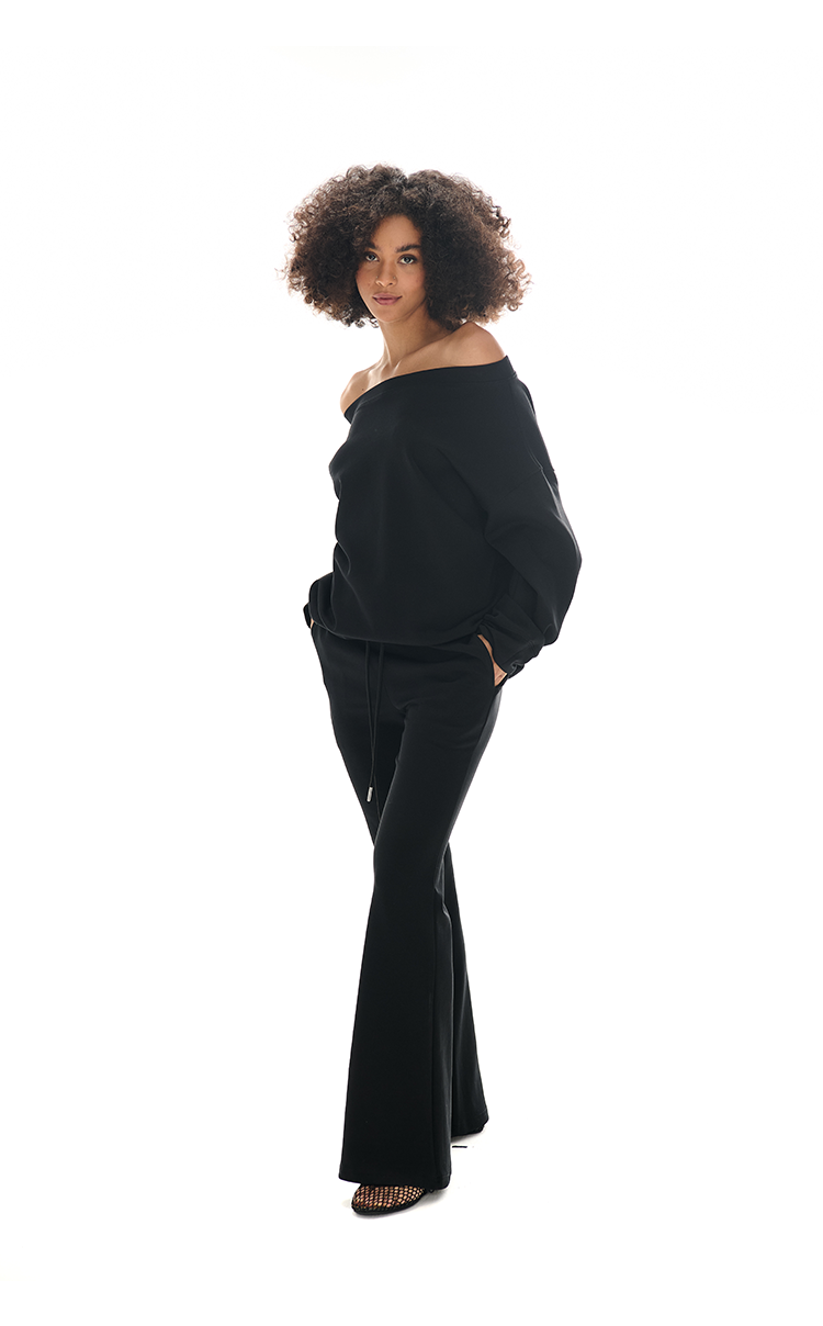 Two Little Guys Off-Shoulder Sweatshirt or Flare Pants