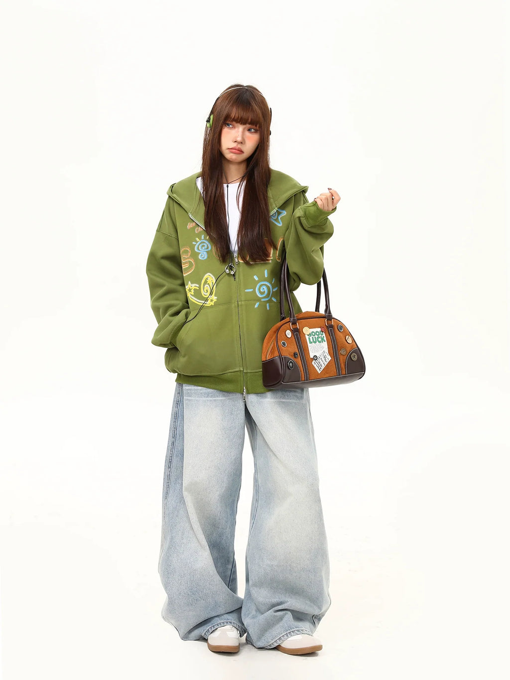 Solar Doodle Washed Zip-Up Hoodie