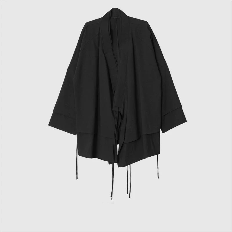 Oversized Black Kimono Cardigan