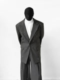 Embellished Charcoal Oversized Suit and Pants