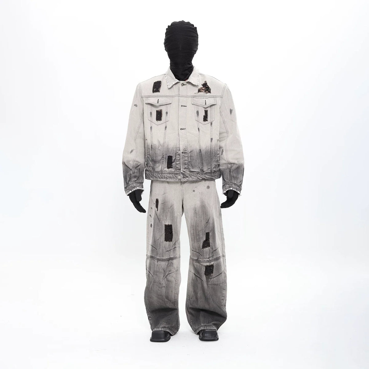 Ashfall Relic Pearl-Distressed Denim Jacket