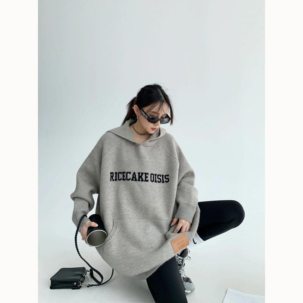 Brick Cozy Logo Knit Hoodie