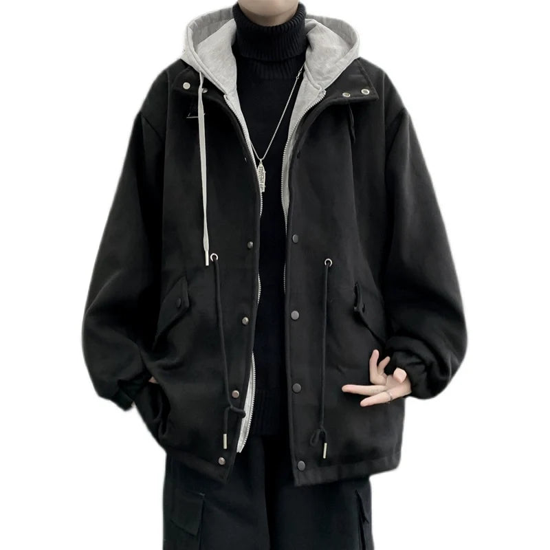 Oversized Woolen Hooded Jacket