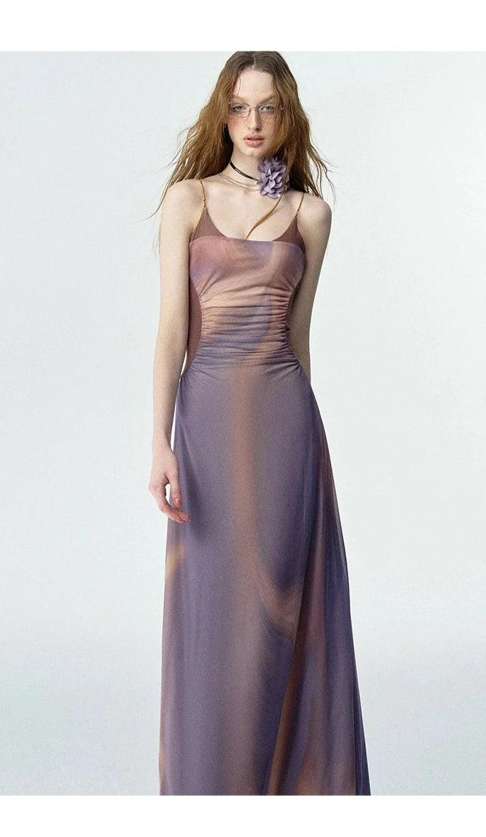 Of Akiva Elegant Satin Maxi Dress