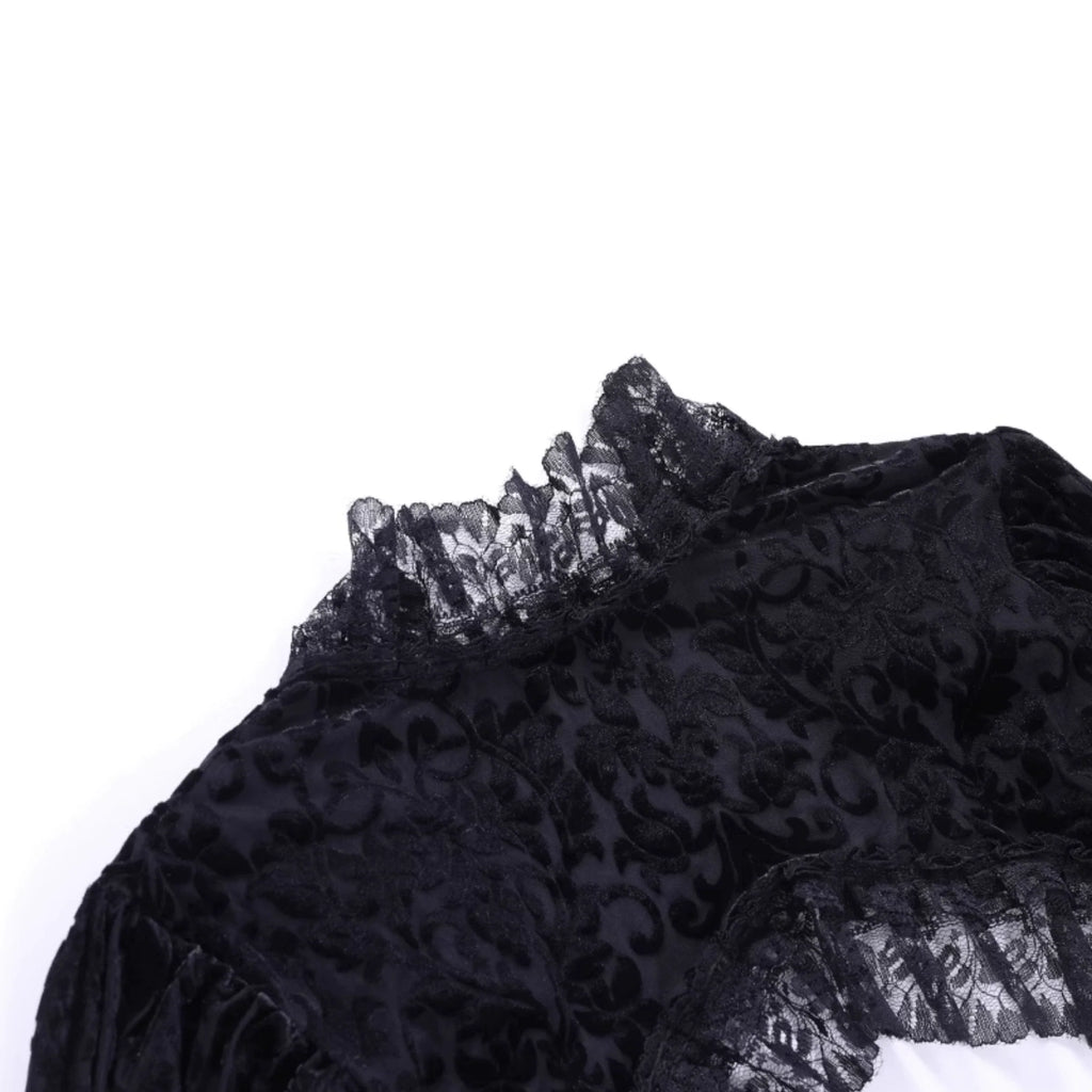 Black Velvet-Look Dress or Lace Bolero
