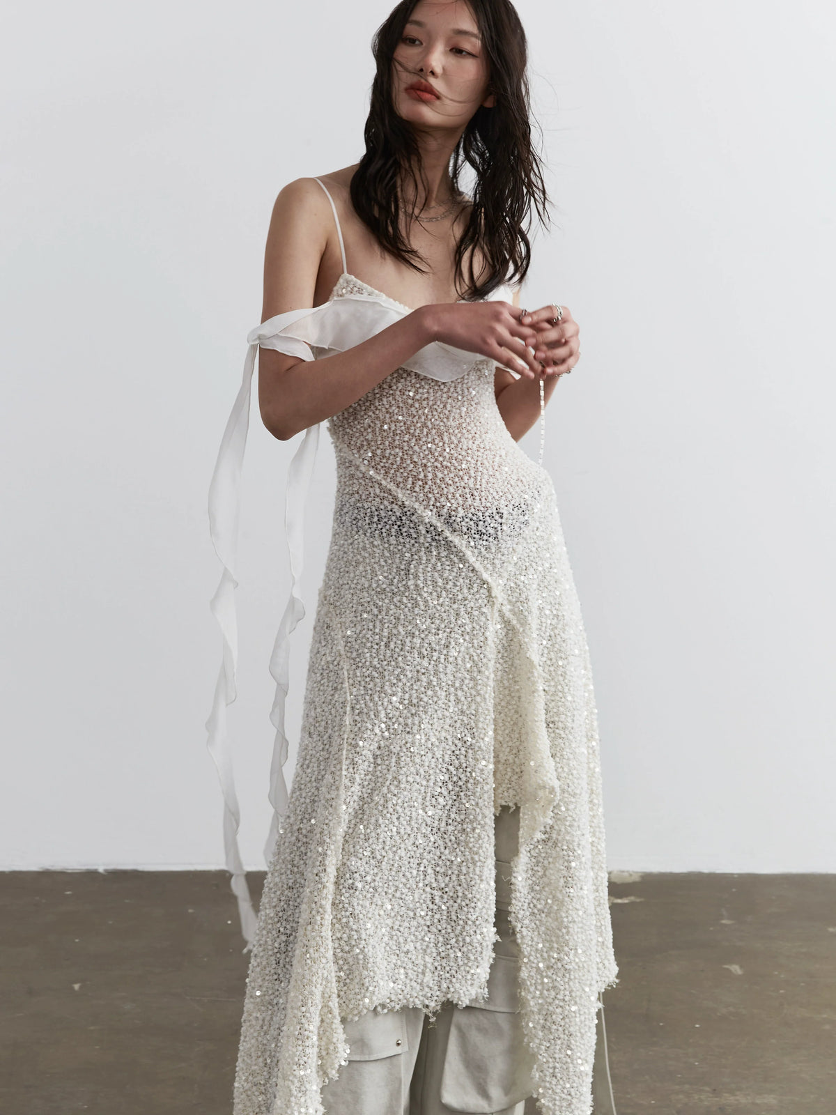 Sequin Mesh Layered Dress