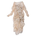 Blush Sheer Ruffle Gathered Dress
