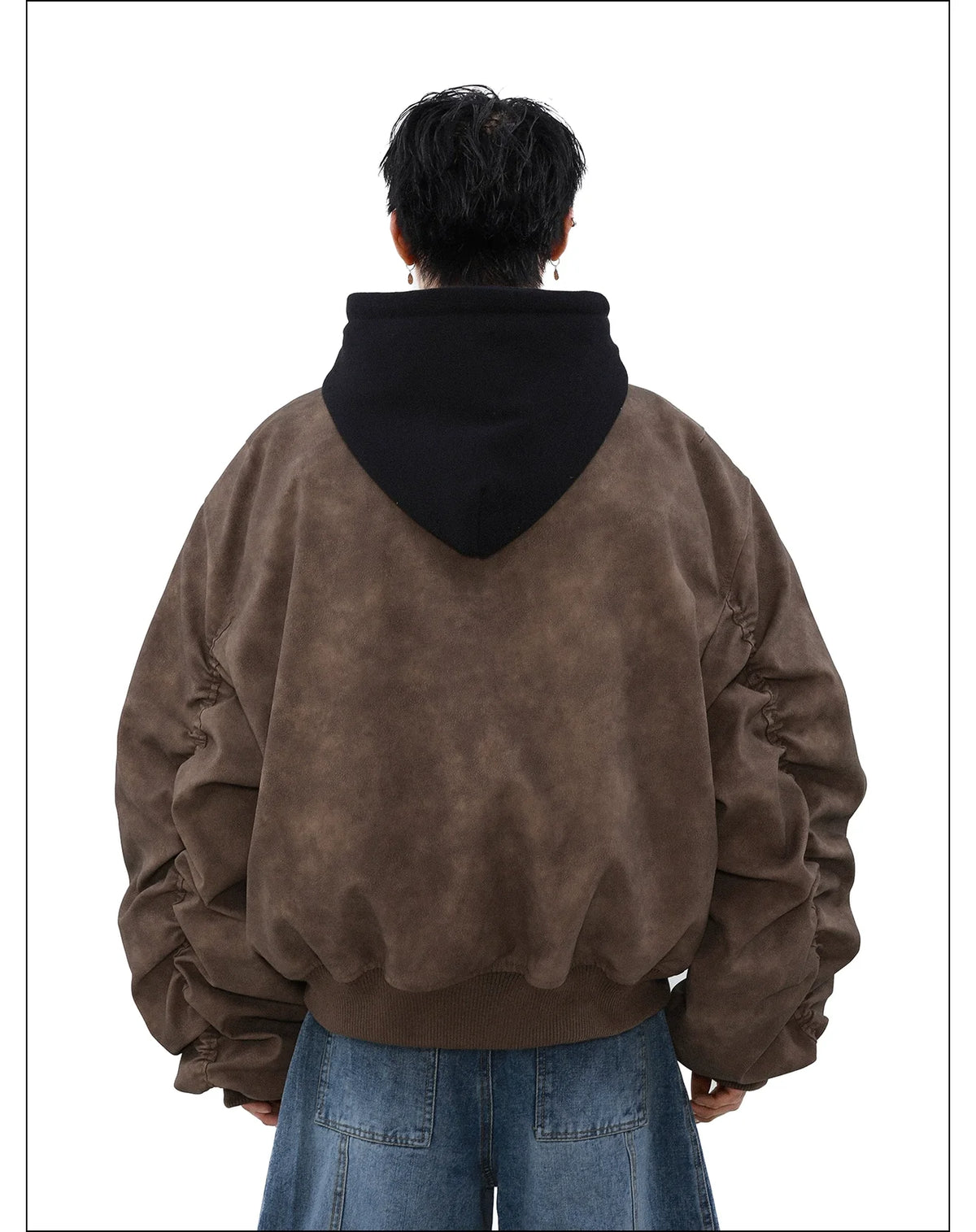 Umber Drift Oversized Moto Jacket