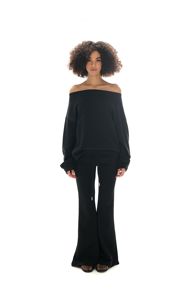 Two Little Guys Off-Shoulder Sweatshirt or Flare Pants